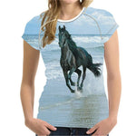 Tee Shirt Cheval Bleu