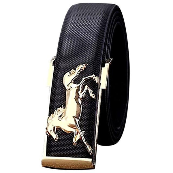 Boucle De Ceinture Western Tête De Cheval – Gris/Noir – Homme – 1,5 Pouces – Métal