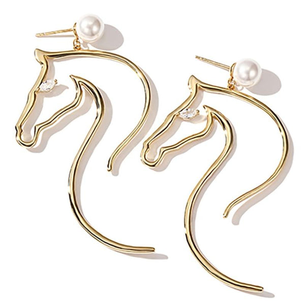 Boucles D'Oreilles Pendantes XIXe Siècle - Or Rose, Poinçon Tête De Cheval - Occasion, Style Vintage
