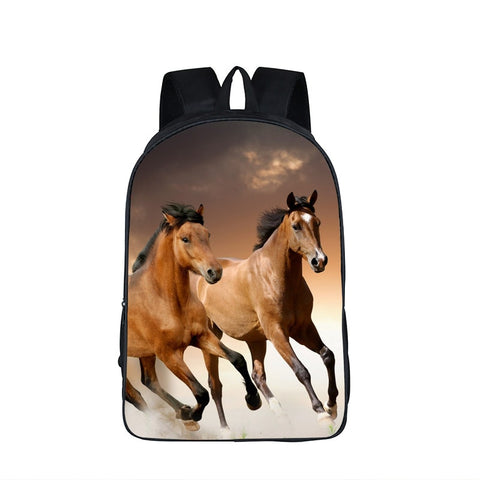 Laufende Pferde Schulrucksack Canvas Rucksack Große Kapazität Satchel Laufende Pferde Schulrucksack Canvas Rucksack Große Kapazität Satchel