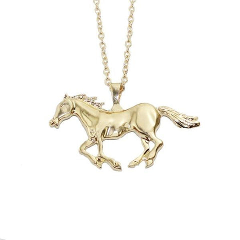 GANMFOYC – Collier Pendentif Cheval Cœur Argenté Pour Fille – Bijou Porte-Bonheur Cheval