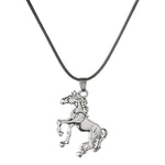 Collier Cheval Argent Cuir