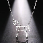 Collier Cheval Origami Argent